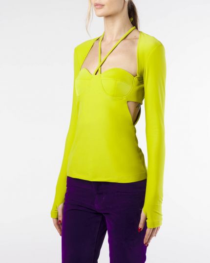 TOP IN LYCRA ''GRACE'' VERDE LIME